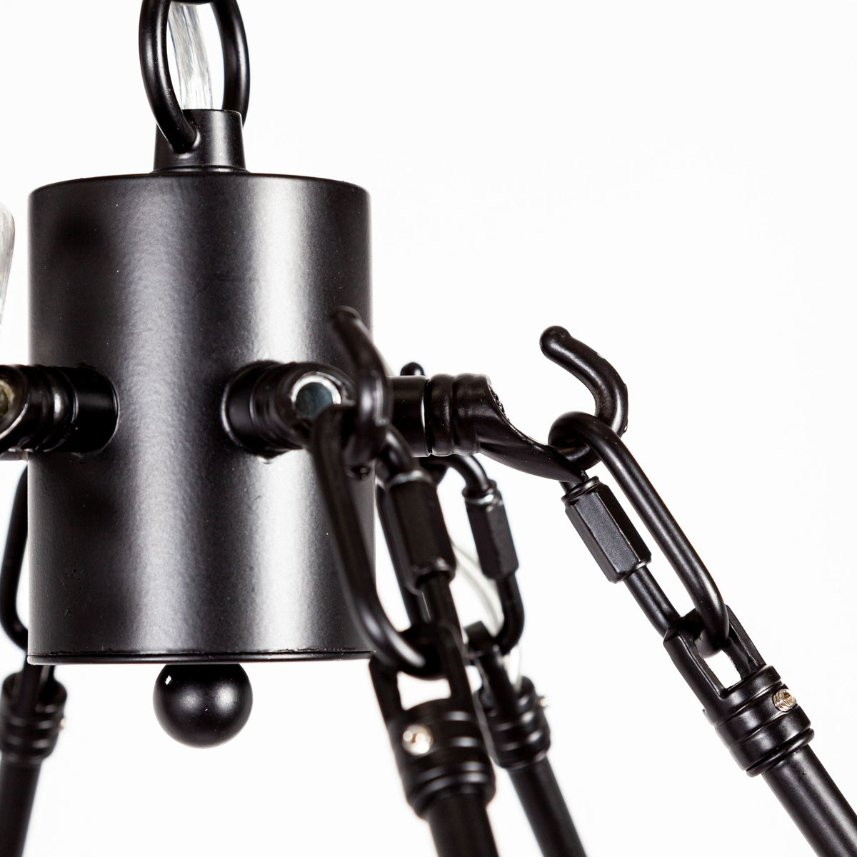 Decamp I (47.2"x36.2") Black Metal Chassis Glass Tube Twelve Light Chandelier-Chandeliers-DECOROLALA