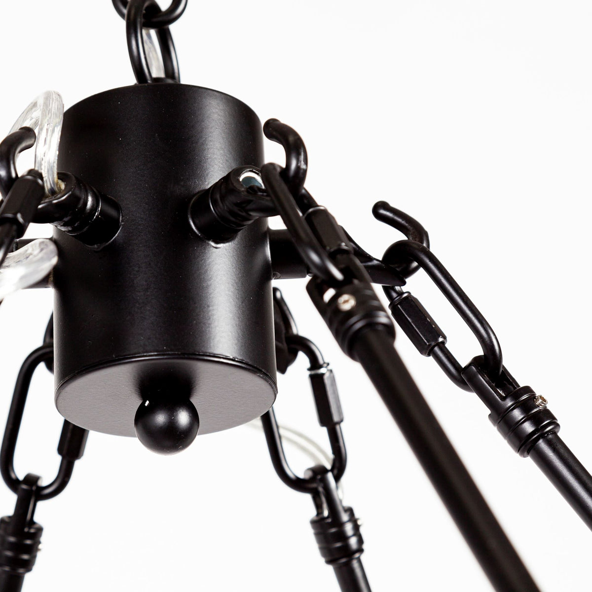 Decamp I (47.2"x36.2") Black Metal Chassis Glass Tube Twelve Light Chandelier-Chandeliers-DECOROLALA