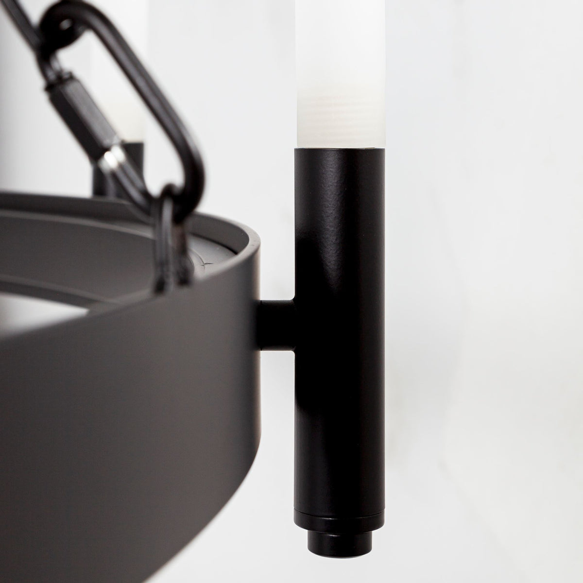 Decamp I (47.2"x36.2") Black Metal Chassis Glass Tube Twelve Light Chandelier-Chandeliers-DECOROLALA
