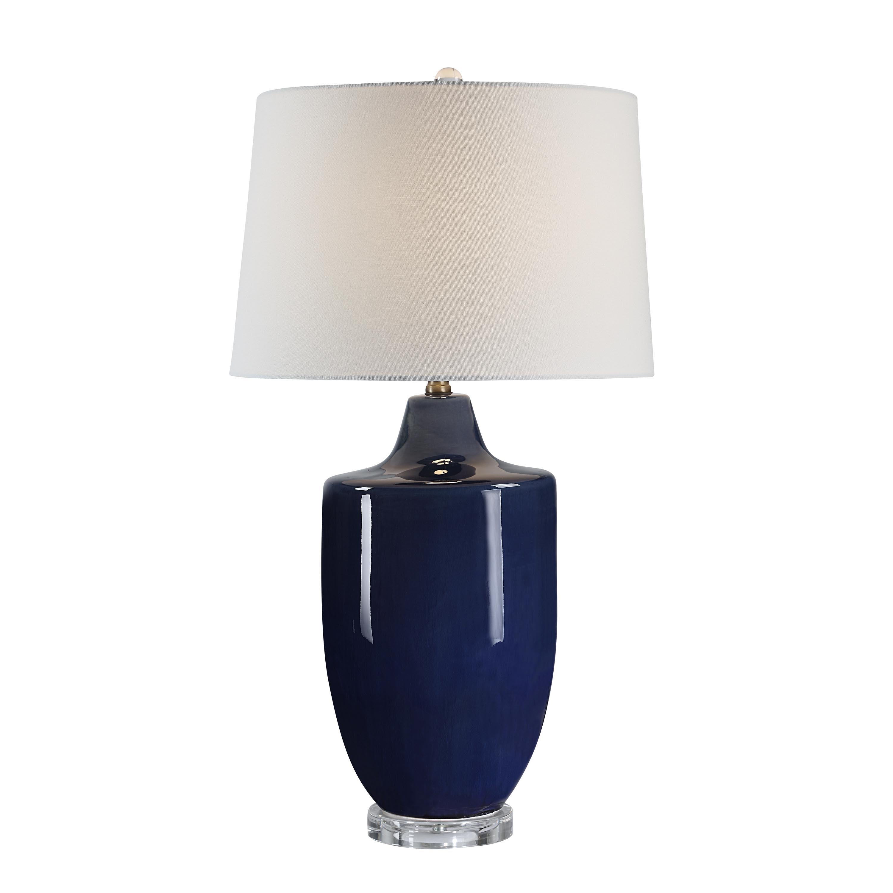 Decimus 30.75" Table Lamp with 3-Way Switch, Blue-Table Lamp-DECOROLALA
