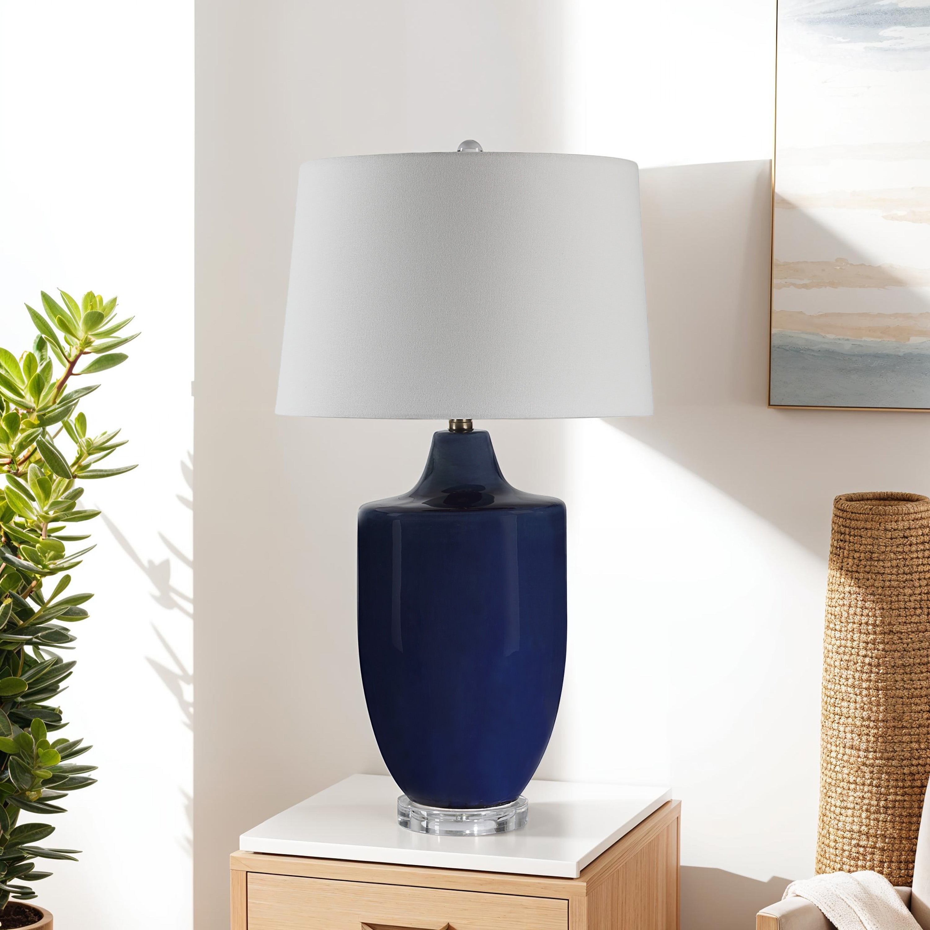 Decimus 30.75" Table Lamp with 3-Way Switch, Blue-Table Lamp-DECOROLALA