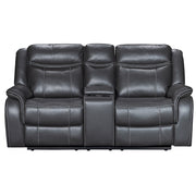 Declan 75 in. Reclining Loveseat with Cupholder Console-Loveseat Sofa-DECOROLALA