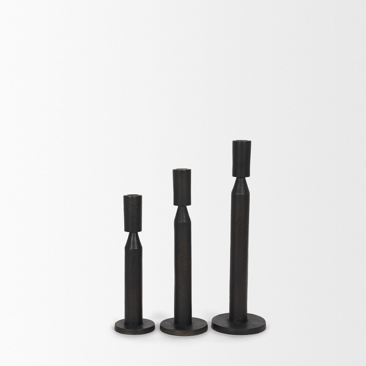 Declan Cast Metal Taper Candle Holders - Set of 3-Candle Holders-DECOROLALA