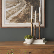 Declan Cast Metal Taper Candle Holders - Set of 3-Candle Holders-DECOROLALA