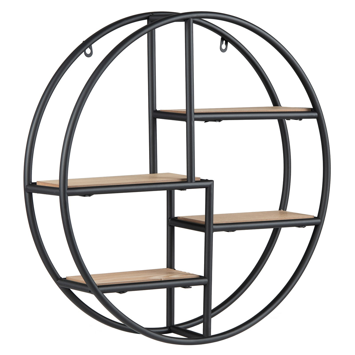Decorative Circular Metal Wall Mounted Shelf for Display-Bookcases-DECOROLALA