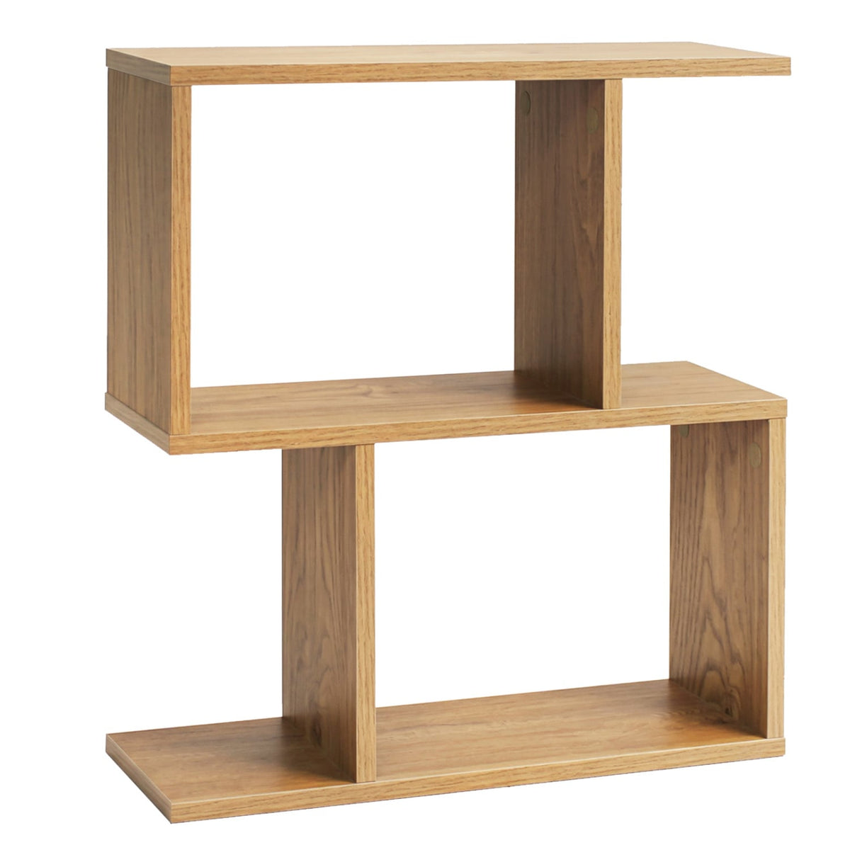 Decorative Storage Shelf Featuring Open Layout and Non-Slip Foot Pads Room Separator-Natural-Bookcases-DECOROLALA