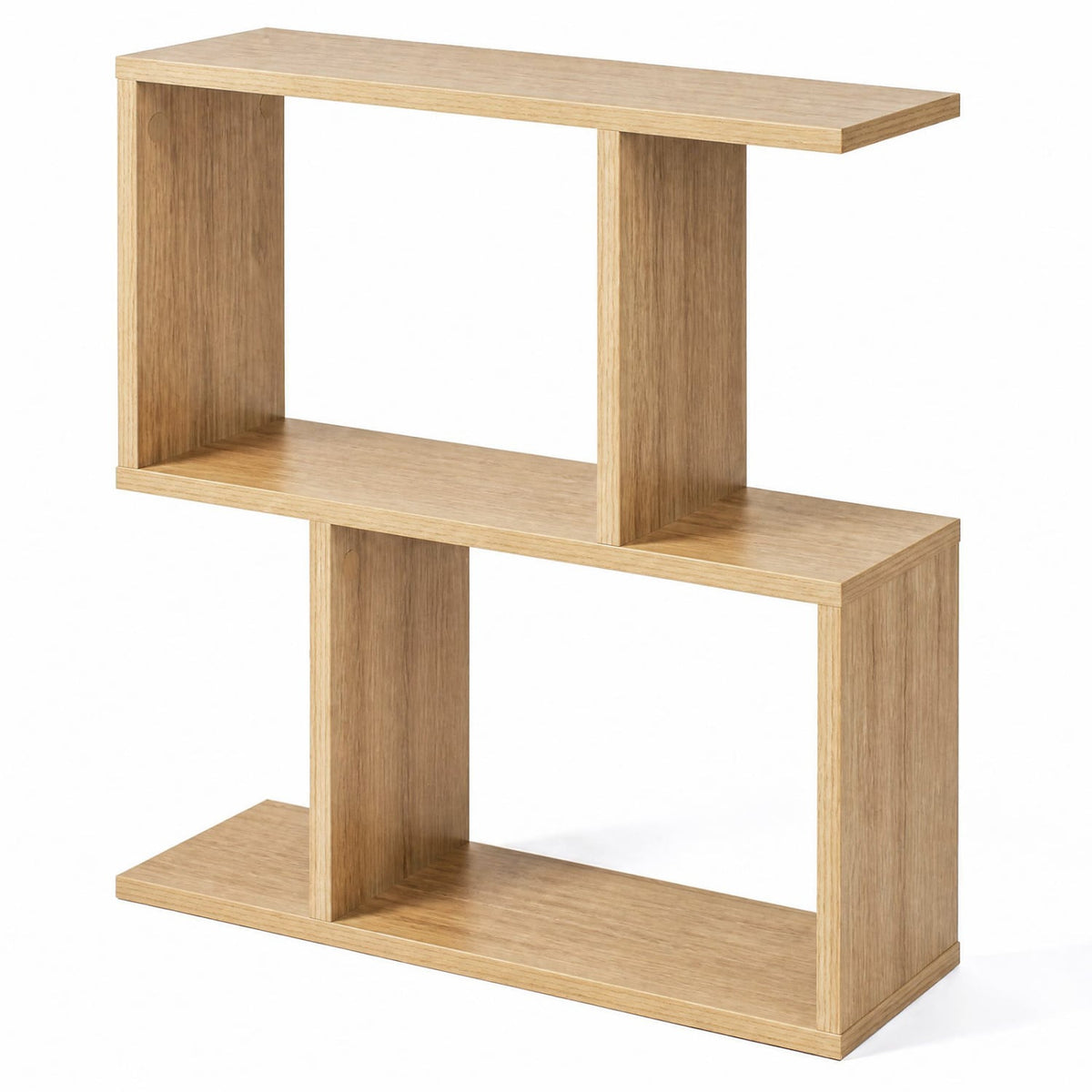 Decorative Storage Shelf Featuring Open Layout and Non-Slip Foot Pads Room Separator-Natural-Bookcases-DECOROLALA