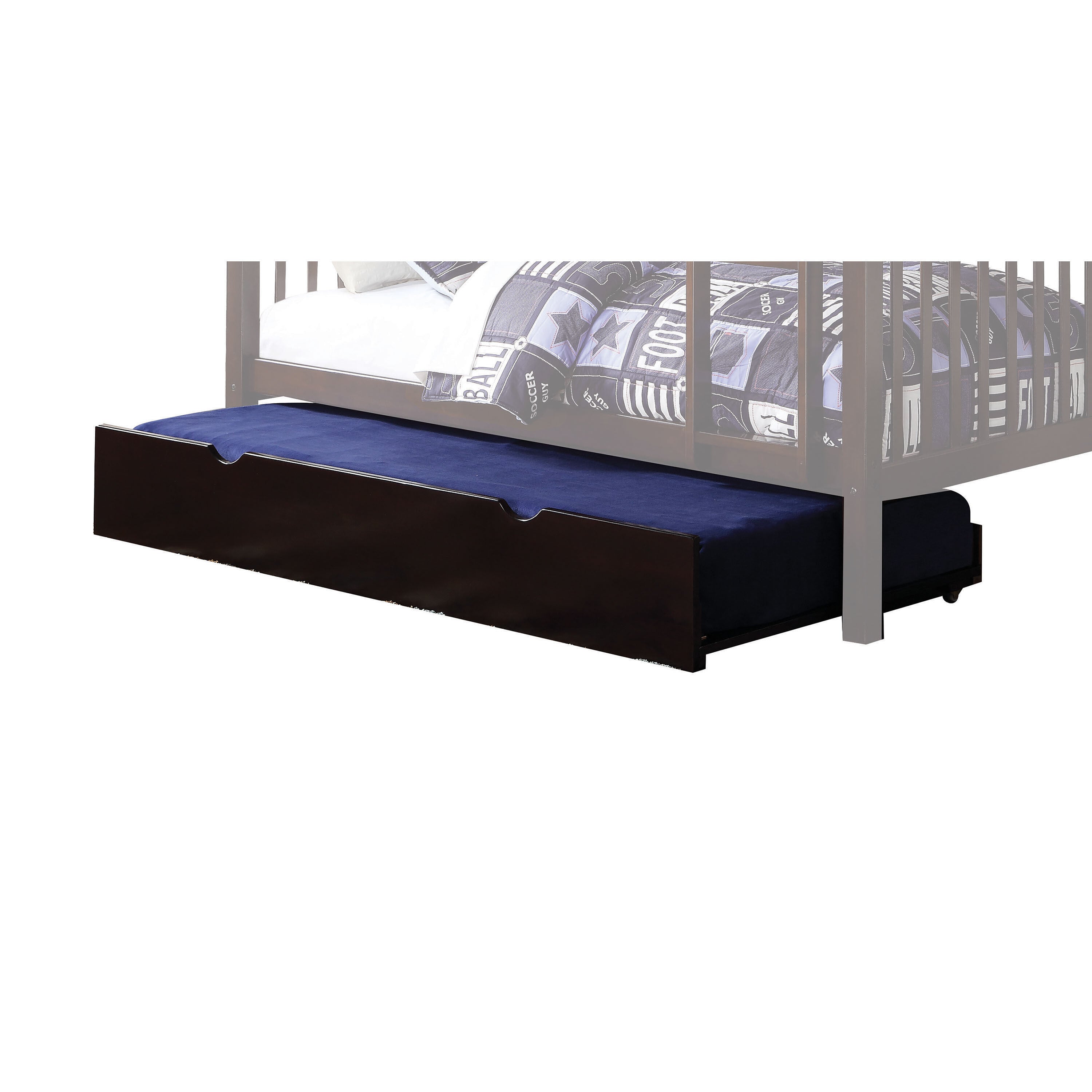 Deep Brown Pull Out Trundle for Under Bed-Bunk Beds-DECOROLALA