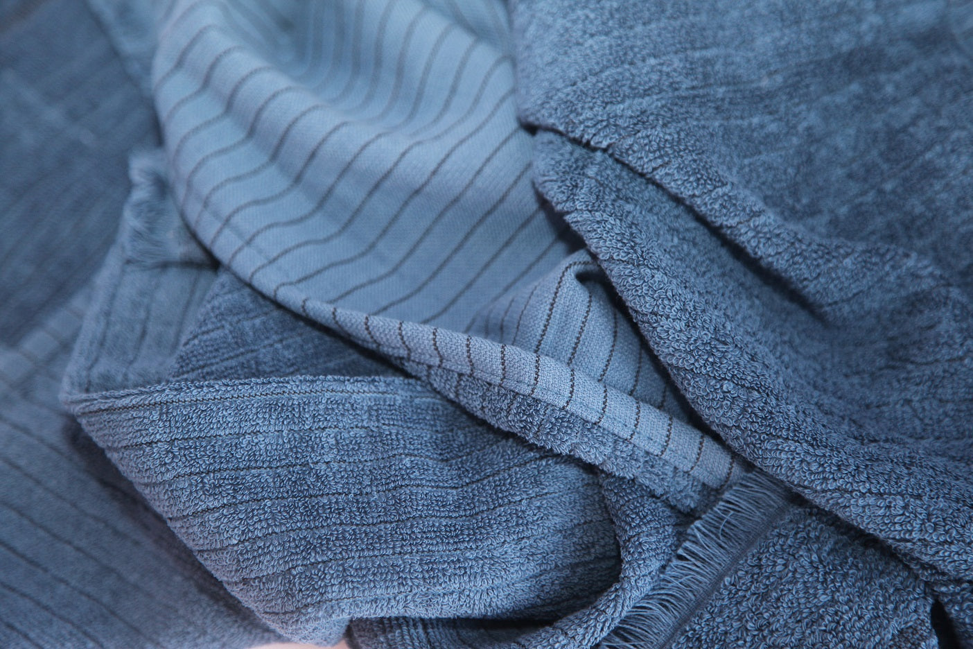 Del Mar Navy Terry Turkish Towel Set-Terry Towel-DECOROLALA