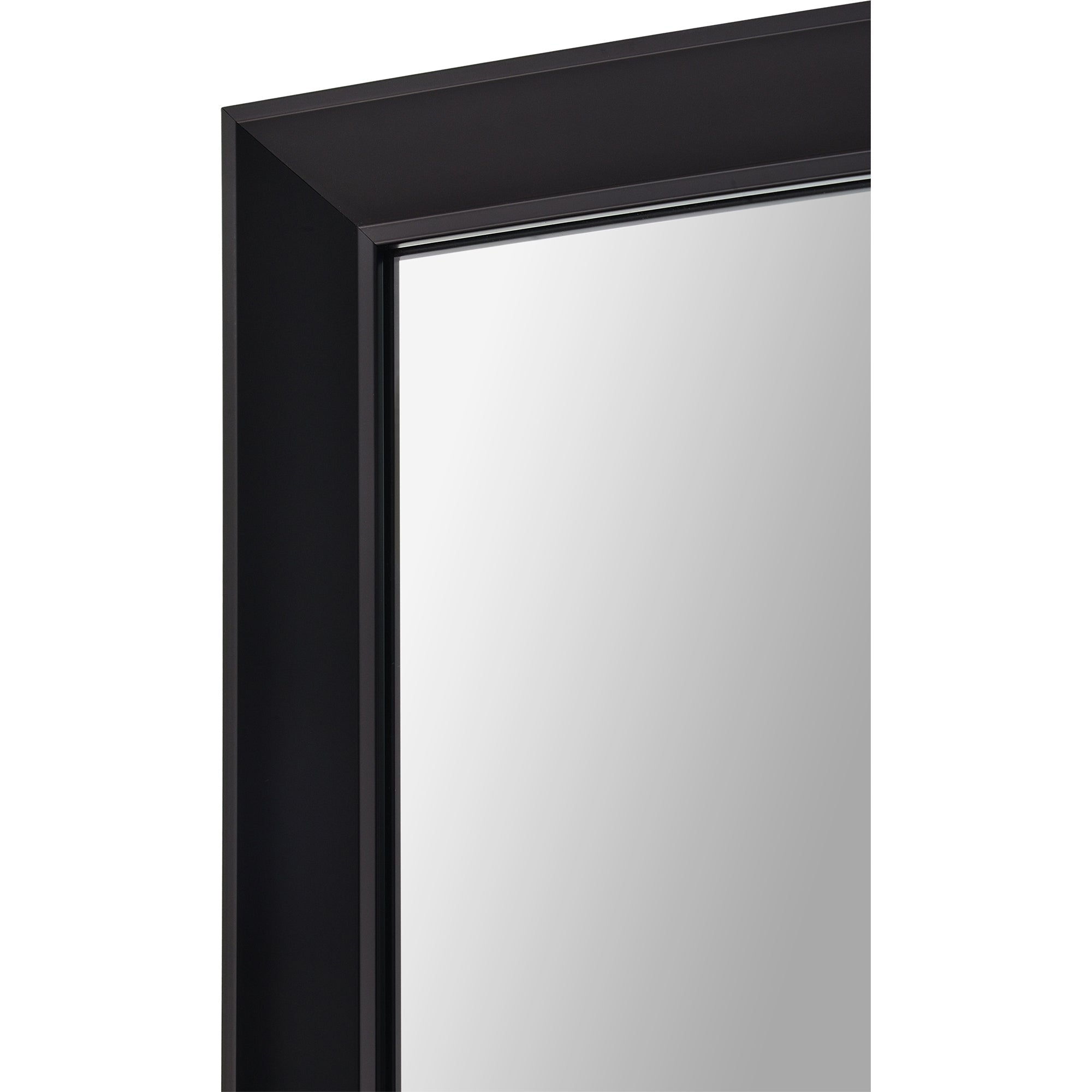 Delacorte 80" Tall Rectangle Wall Mirror, Black-Mirror-DECOROLALA