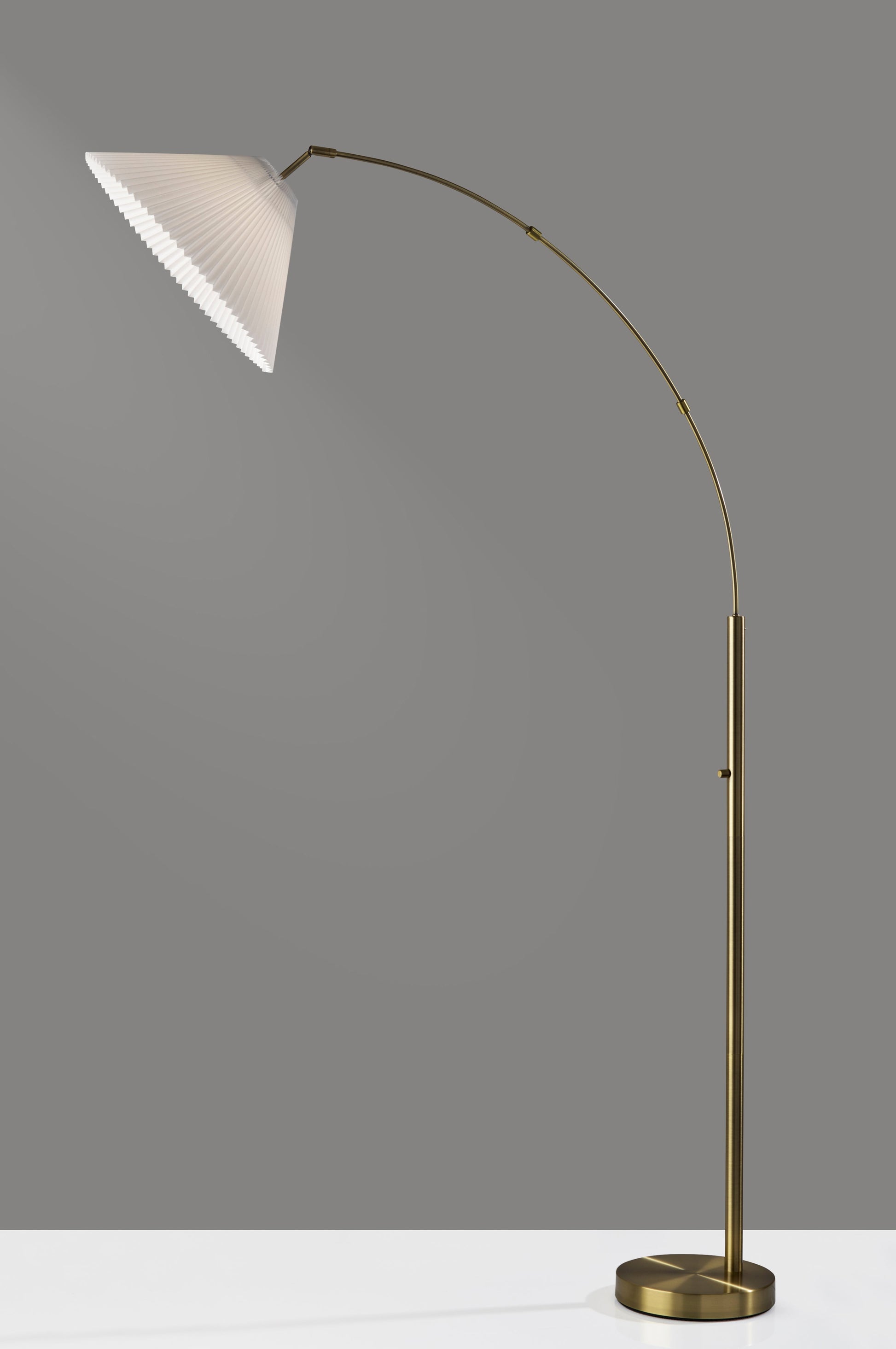 Delaney Arc Lamp - Antique Brass 76"-Lighting-DECOROLALA