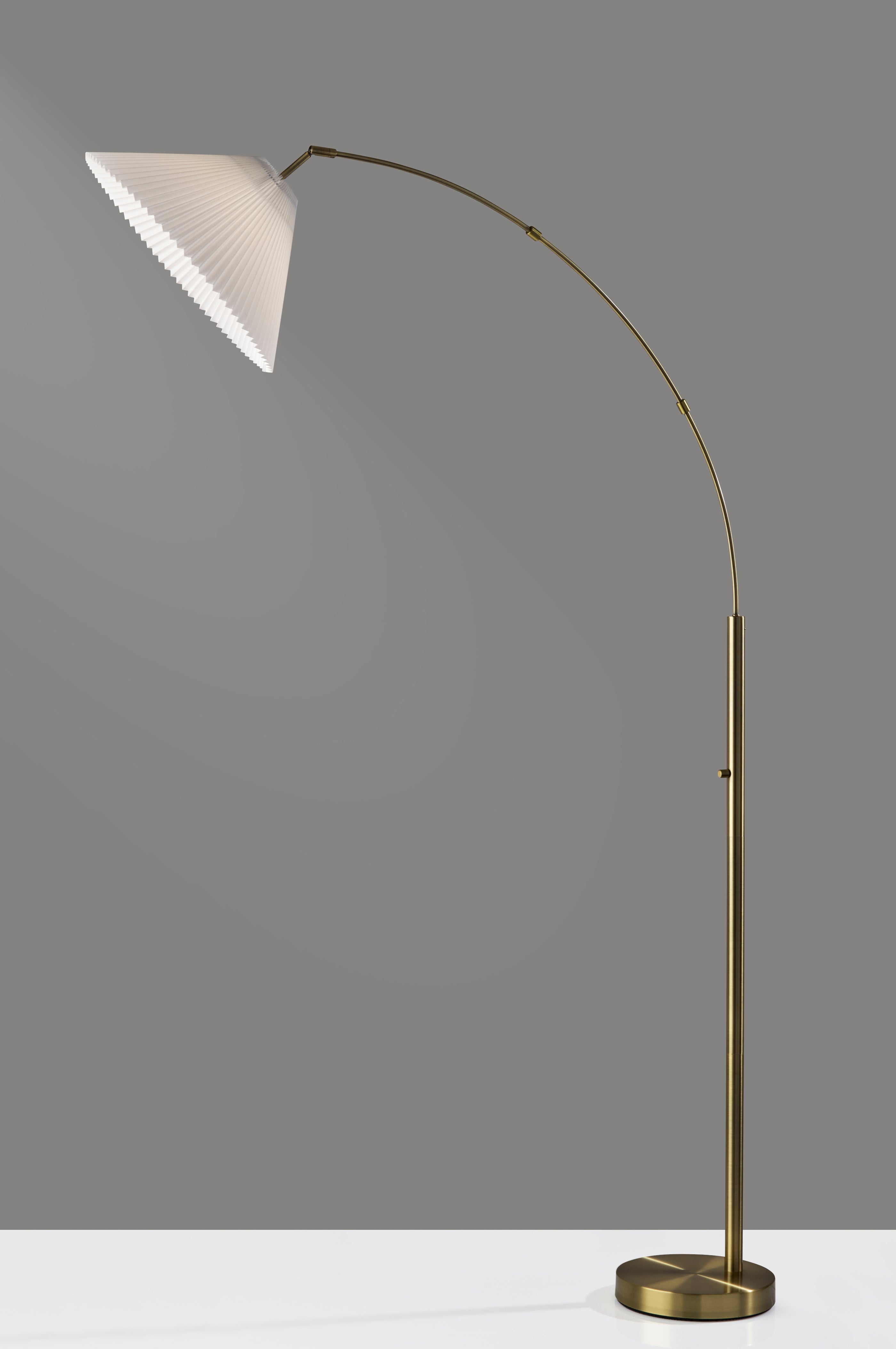 Delaney Arc Lamp - Antique Brass 76"-Lighting-DECOROLALA
