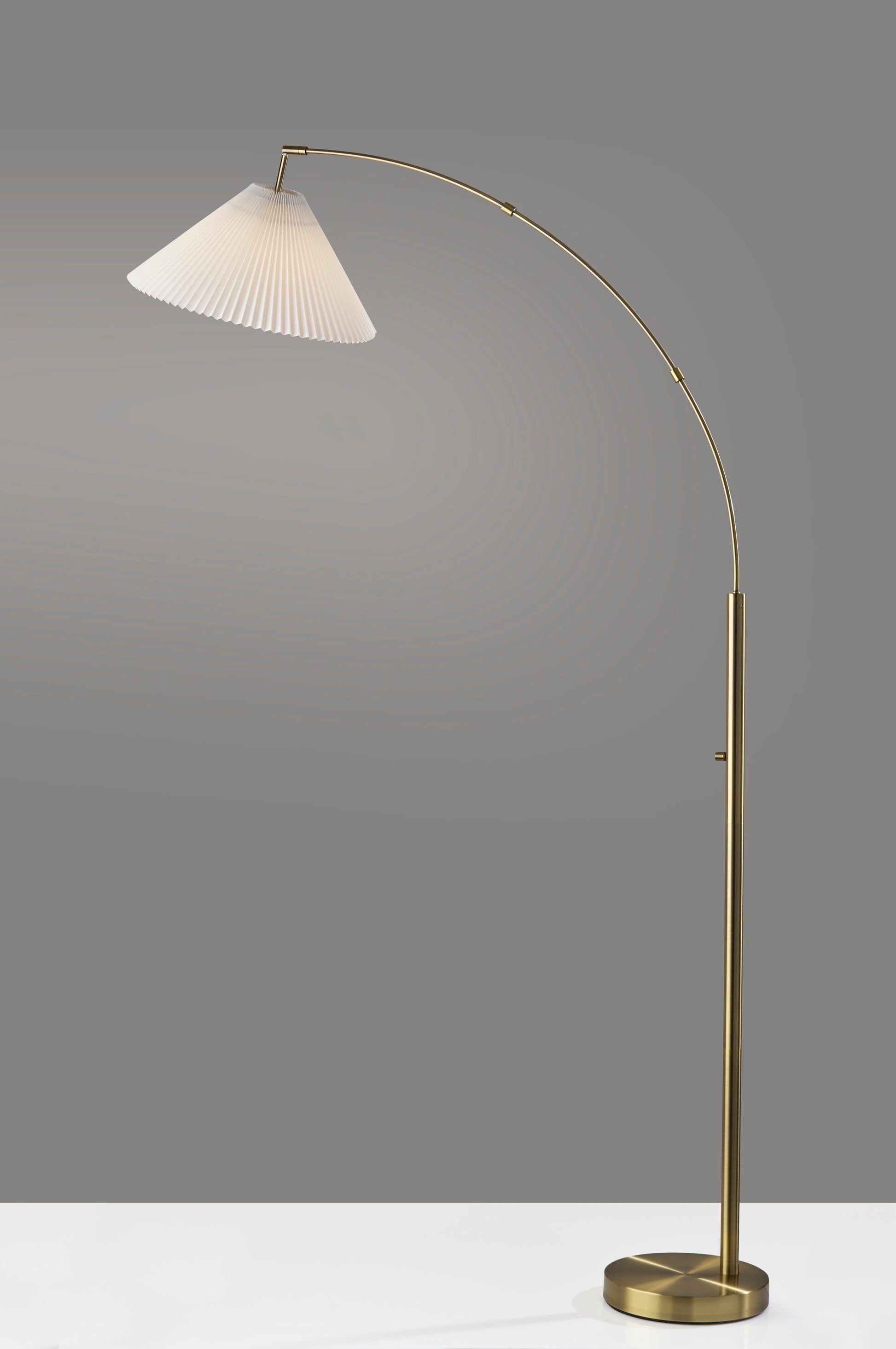 Delaney Arc Lamp - Antique Brass 76"-Lighting-DECOROLALA