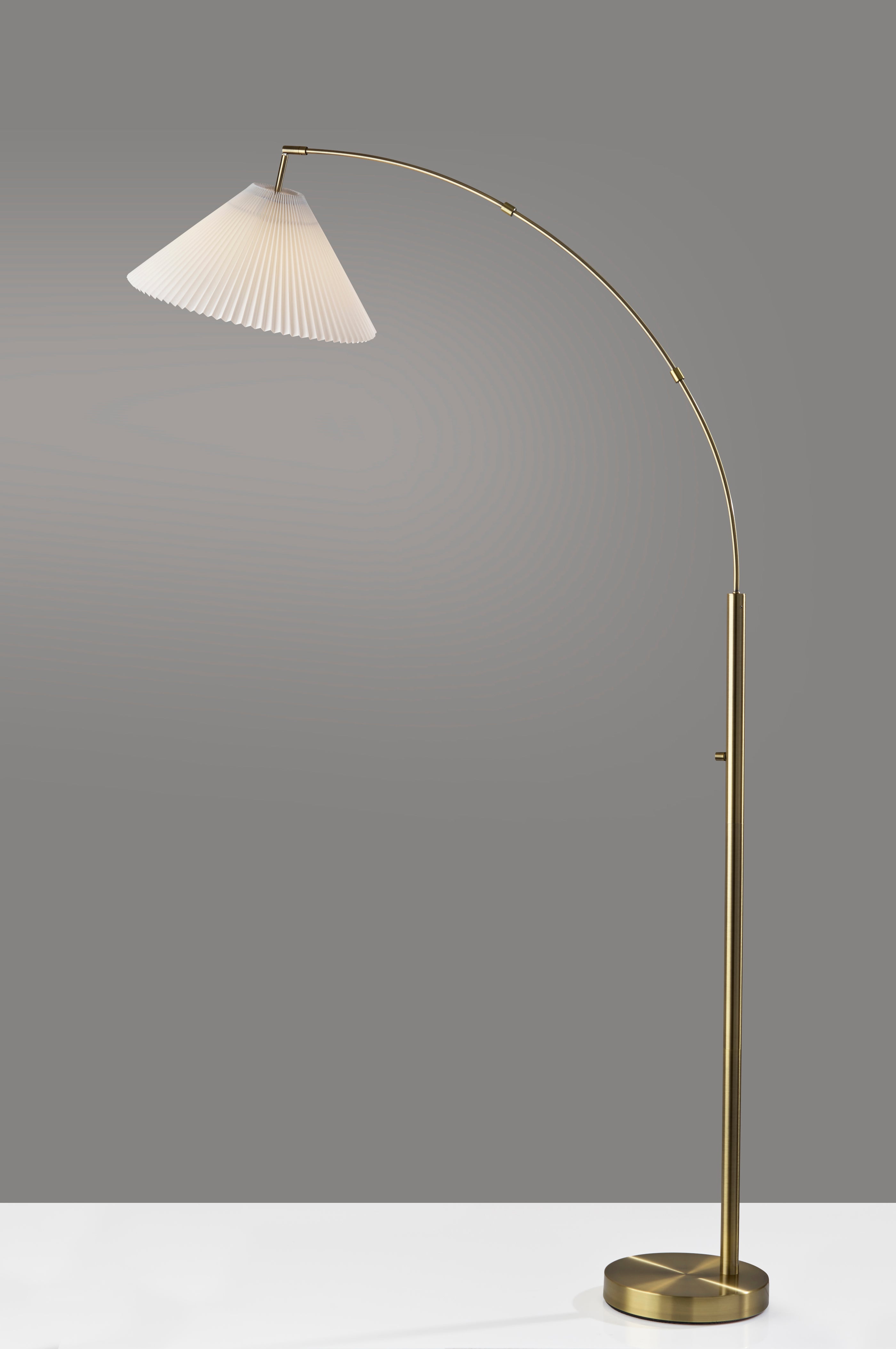 Delaney Arc Lamp - Antique Brass 76"-Lighting-DECOROLALA