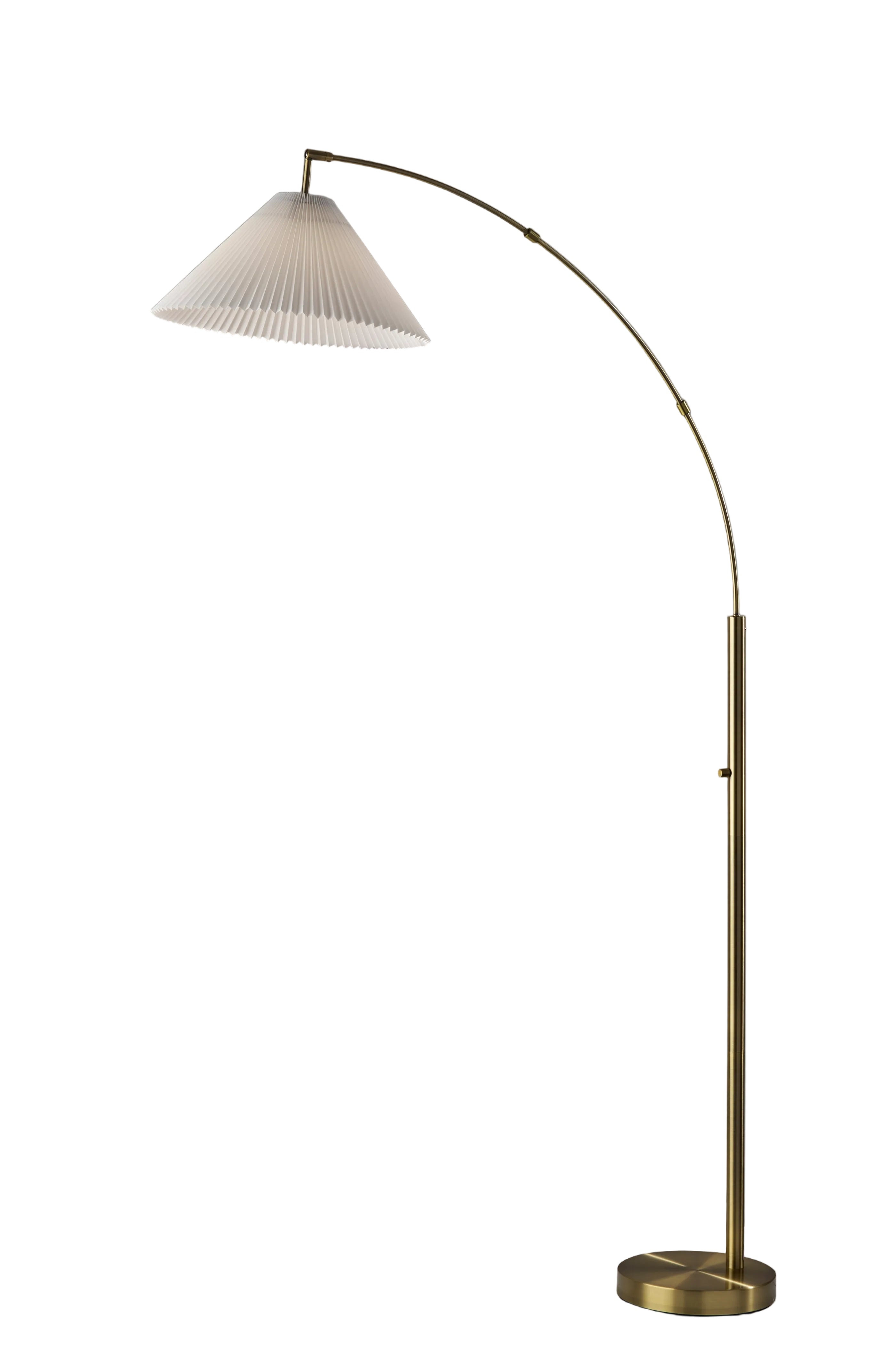 Delaney Arc Lamp - Antique Brass 76"-Lighting-DECOROLALA