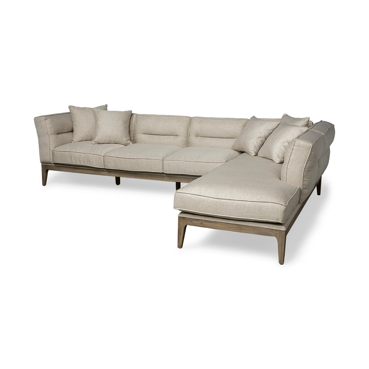 Denali III Beige Upholstered Right-Facing Sectional-Sofas & Sectionals-DECOROLALA