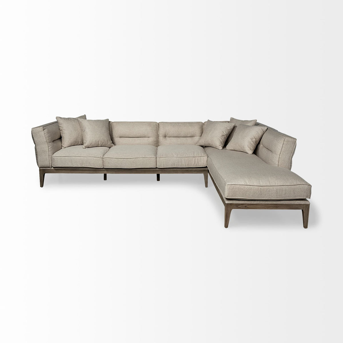 Denali III Beige Upholstered Wooden Frame Sectional-Sofa & Sectionals-DECOROLALA