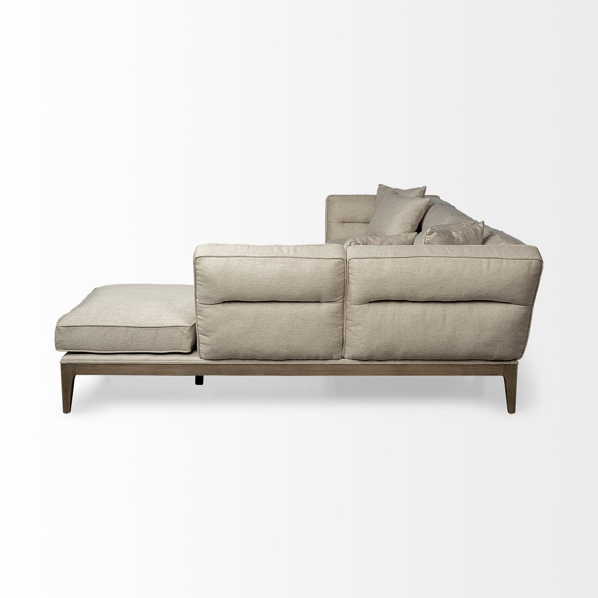 Denali III Beige Upholstered Wooden Frame Sectional-Sofa & Sectionals-DECOROLALA