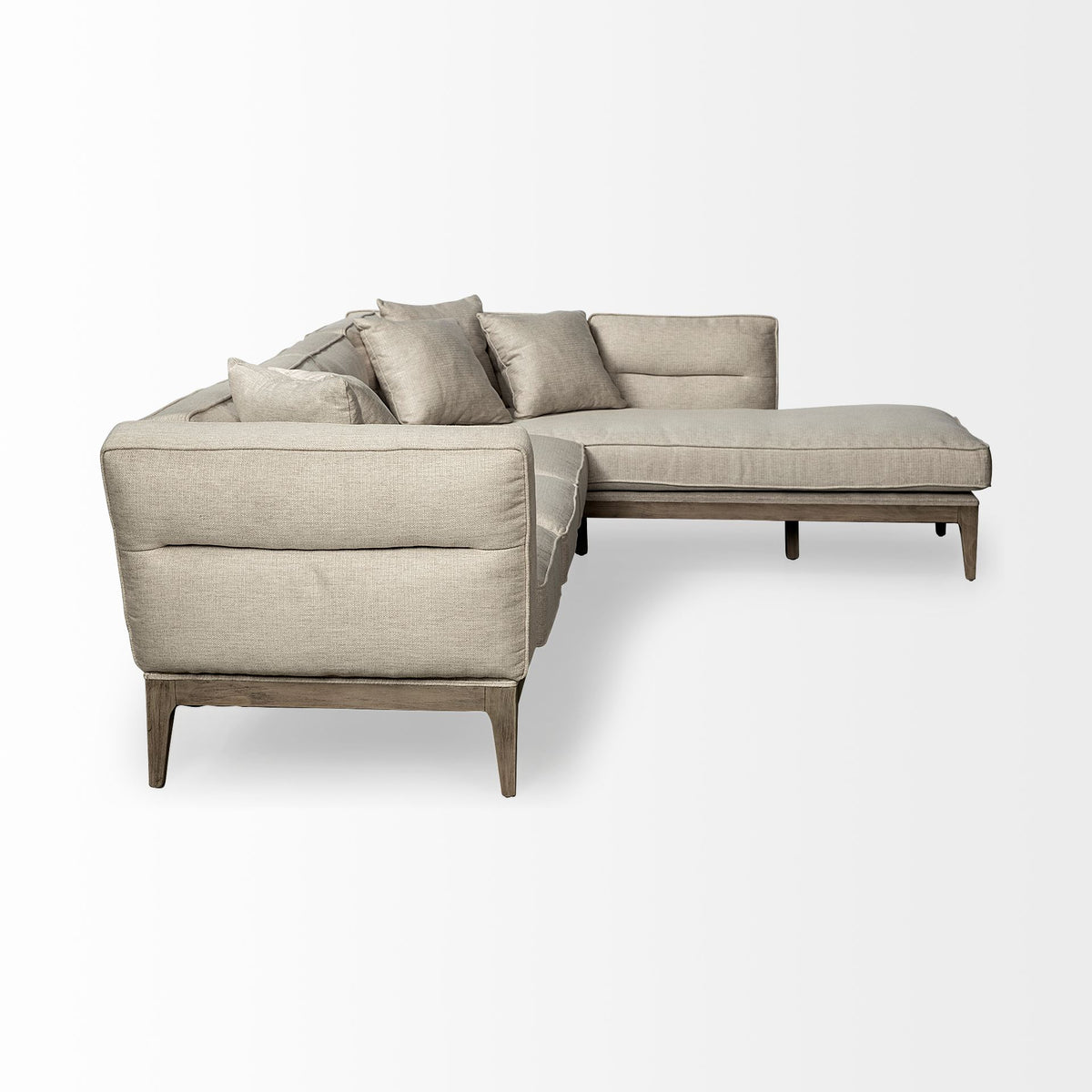 Denali III Beige Upholstered Wooden Frame Sectional-Sofa & Sectionals-DECOROLALA