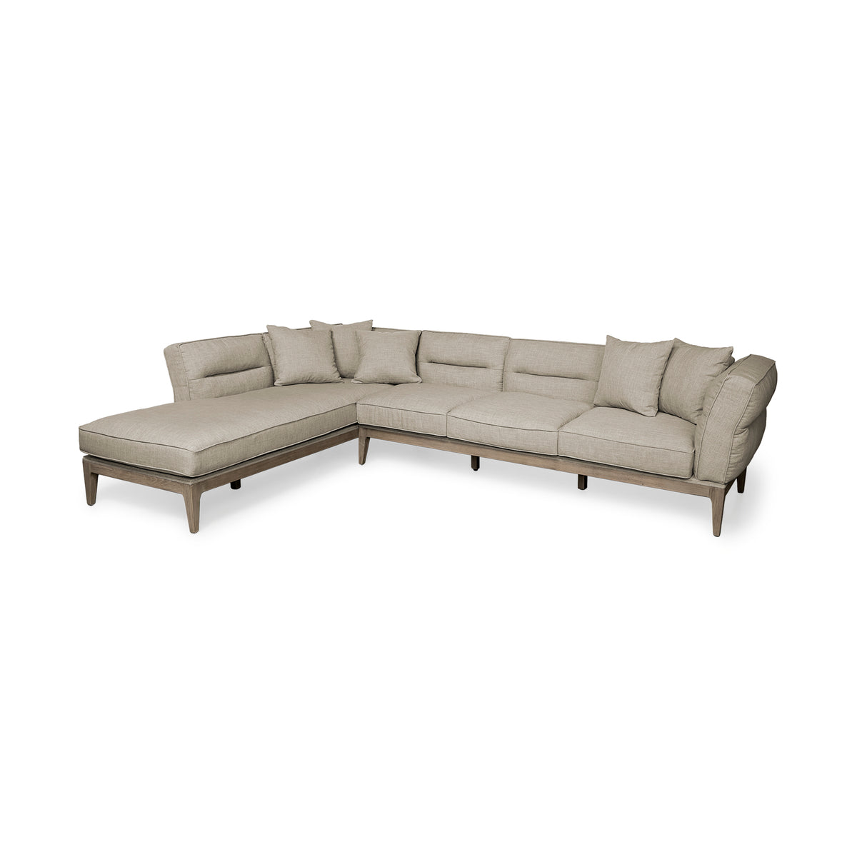 Denali IV 121" Beige Upholstered Wooden Frame Left Four Seater Sectional-Sofa & Sectionals-DECOROLALA