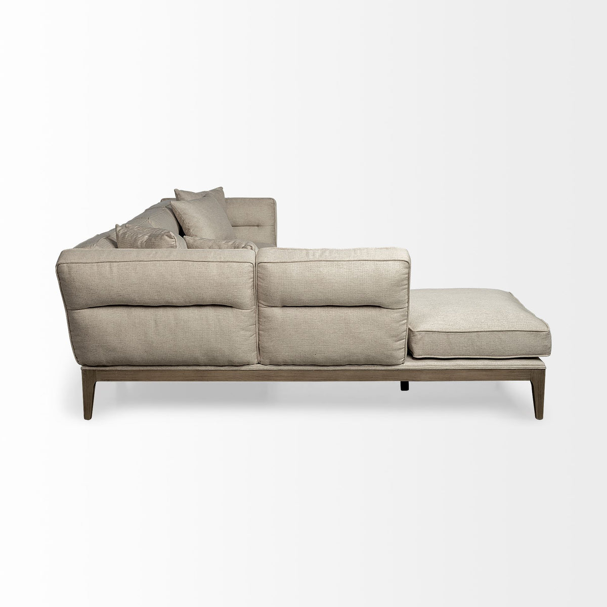 Denali IV 121" Beige Upholstered Wooden Frame Left Four Seater Sectional-Sofa & Sectionals-DECOROLALA