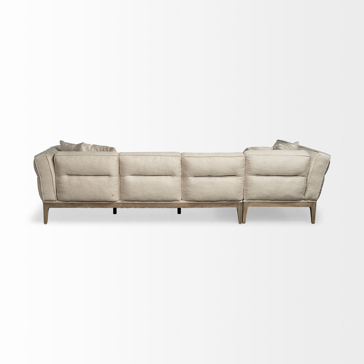 Denali IV 121" Beige Upholstered Wooden Frame Left Four Seater Sectional-Sofa & Sectionals-DECOROLALA