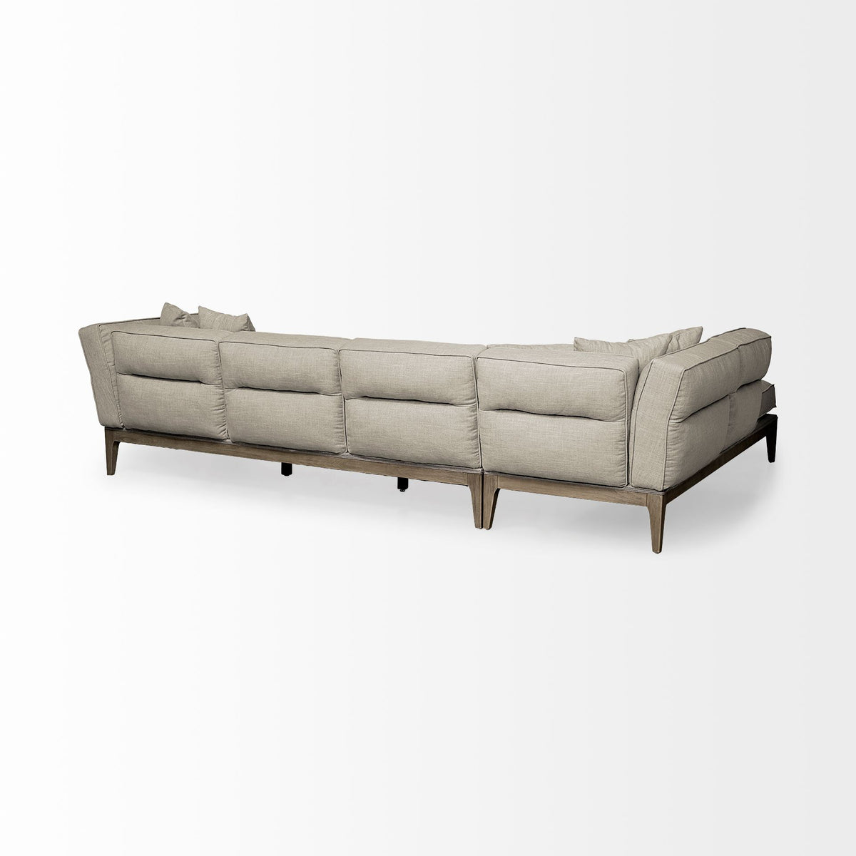 Denali IV 121" Beige Upholstered Wooden Frame Left Four Seater Sectional-Sofa & Sectionals-DECOROLALA
