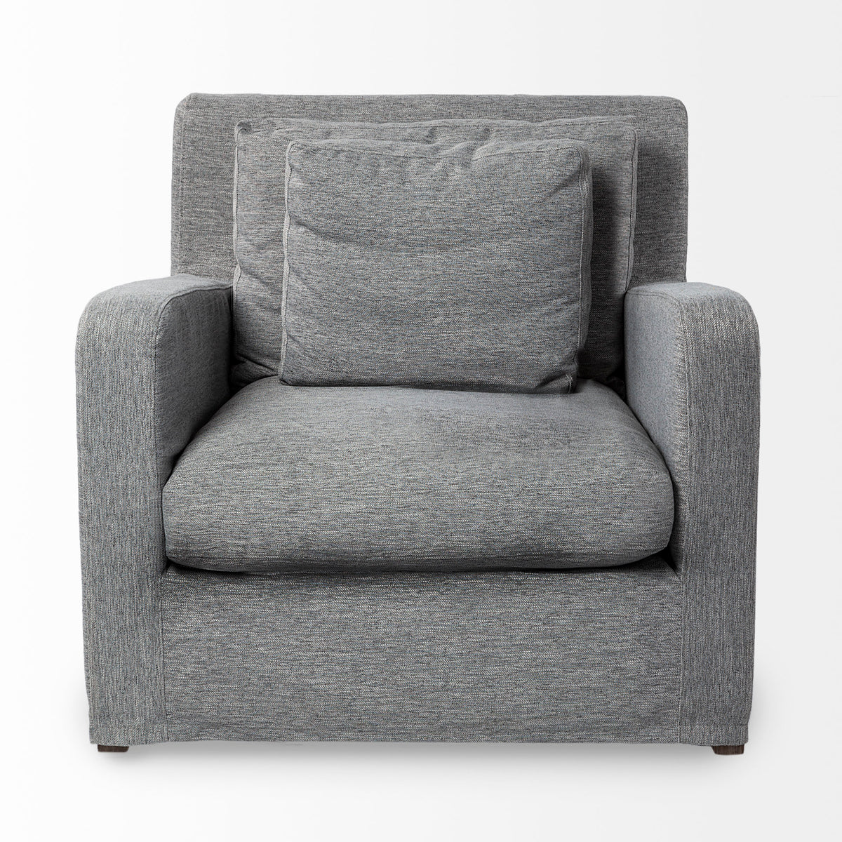 Denly III 38 X 38.25 X 34.5 Castlerock Gray Slipcover Upholstered Arm Chair-Chairs-DECOROLALA