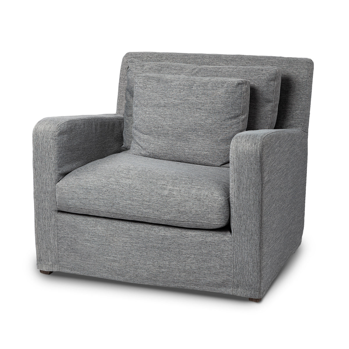 Denly III 38 X 38.25 X 34.5 Castlerock Gray Slipcover Upholstered Arm Chair-Chairs-DECOROLALA