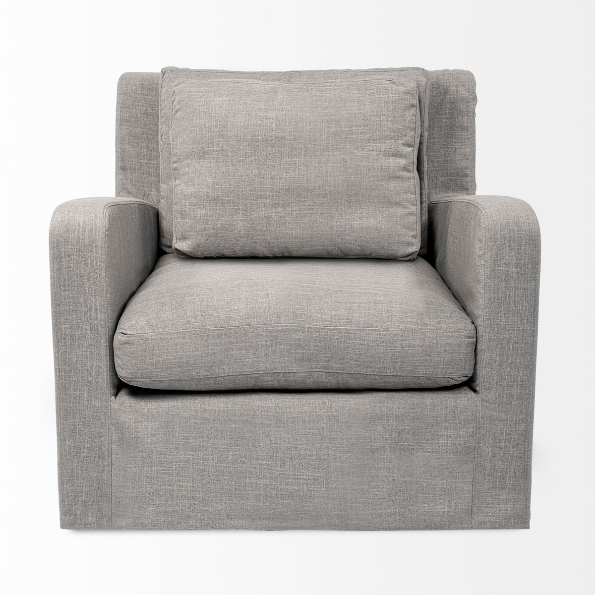 Denly III 38 X 38.25 X 34.5 Flint Gray Slipcover Upholstered Arm Chair-Chairs-DECOROLALA