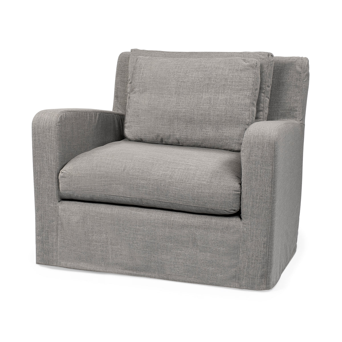 Denly III 38 X 38.25 X 34.5 Flint Gray Slipcover Upholstered Arm Chair-Chairs-DECOROLALA