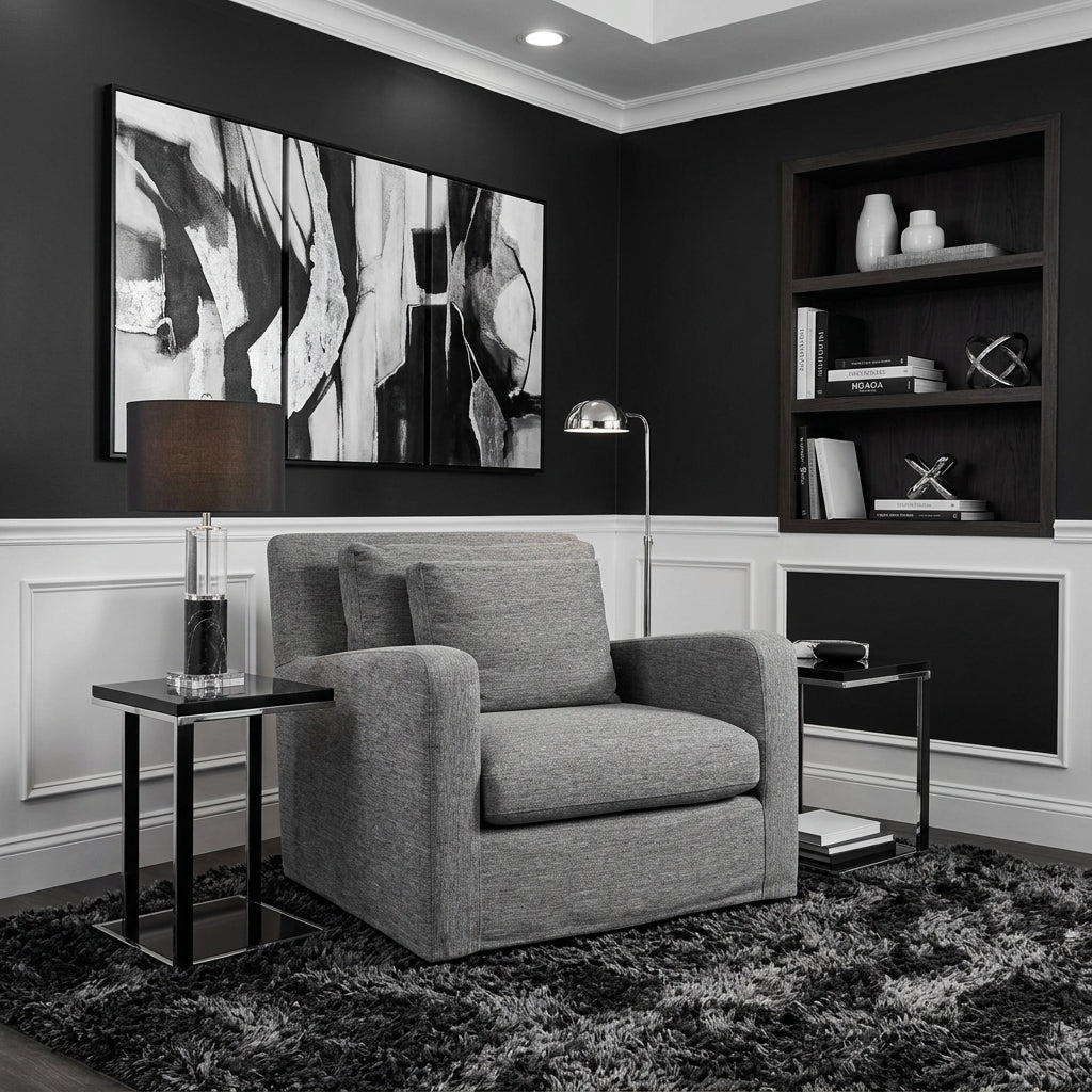 Denly III Slipcover Upholstered Armchair - Castlerock Gray-Chairs-DECOROLALA