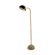 Denmark (55.1"H) Black/Gold Concrete Base Metal Shade Floor Lamp-Floor Lamps-DECOROLALA