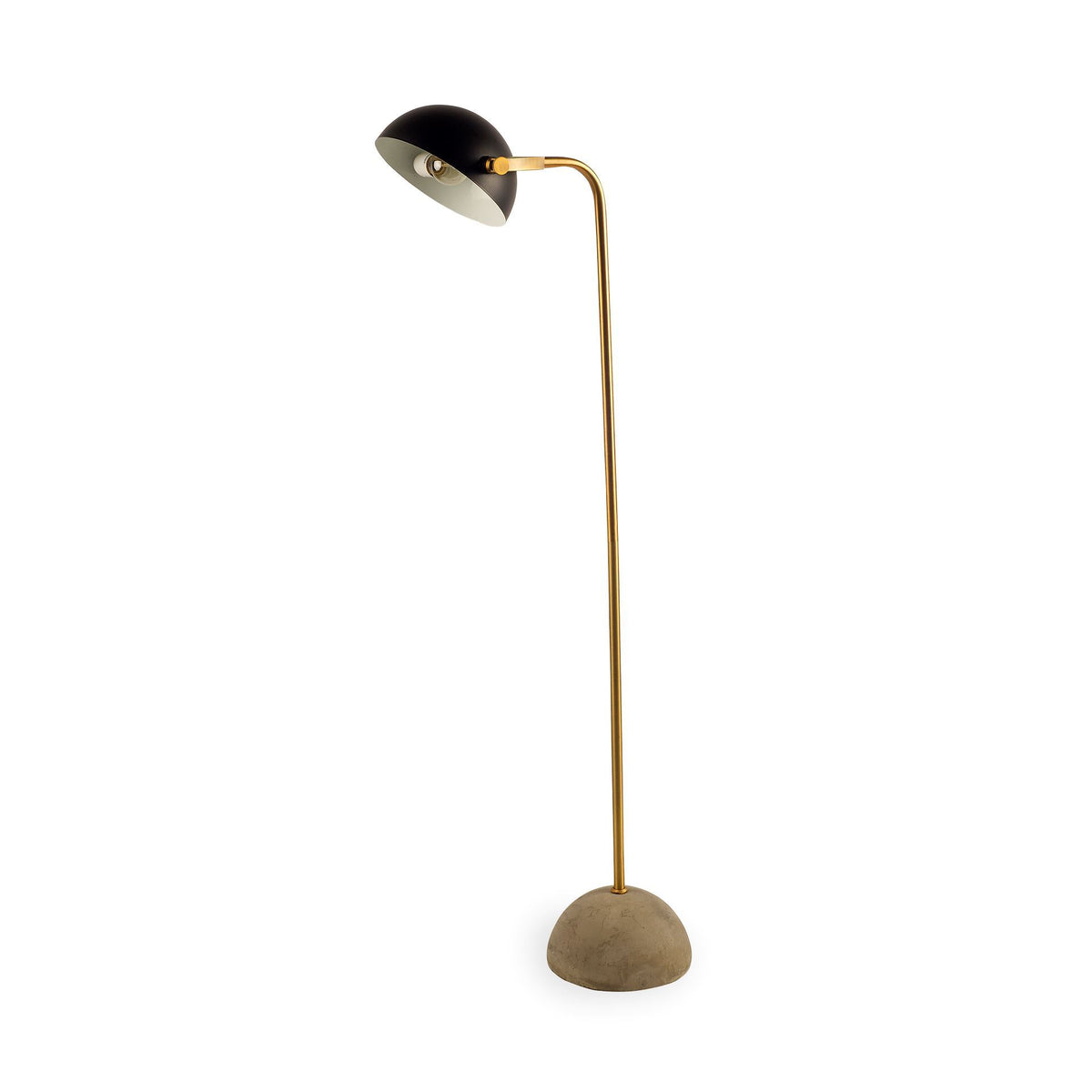 Denmark (55.1"H) Black/Gold Concrete Base Metal Shade Floor Lamp-Floor Lamps-DECOROLALA
