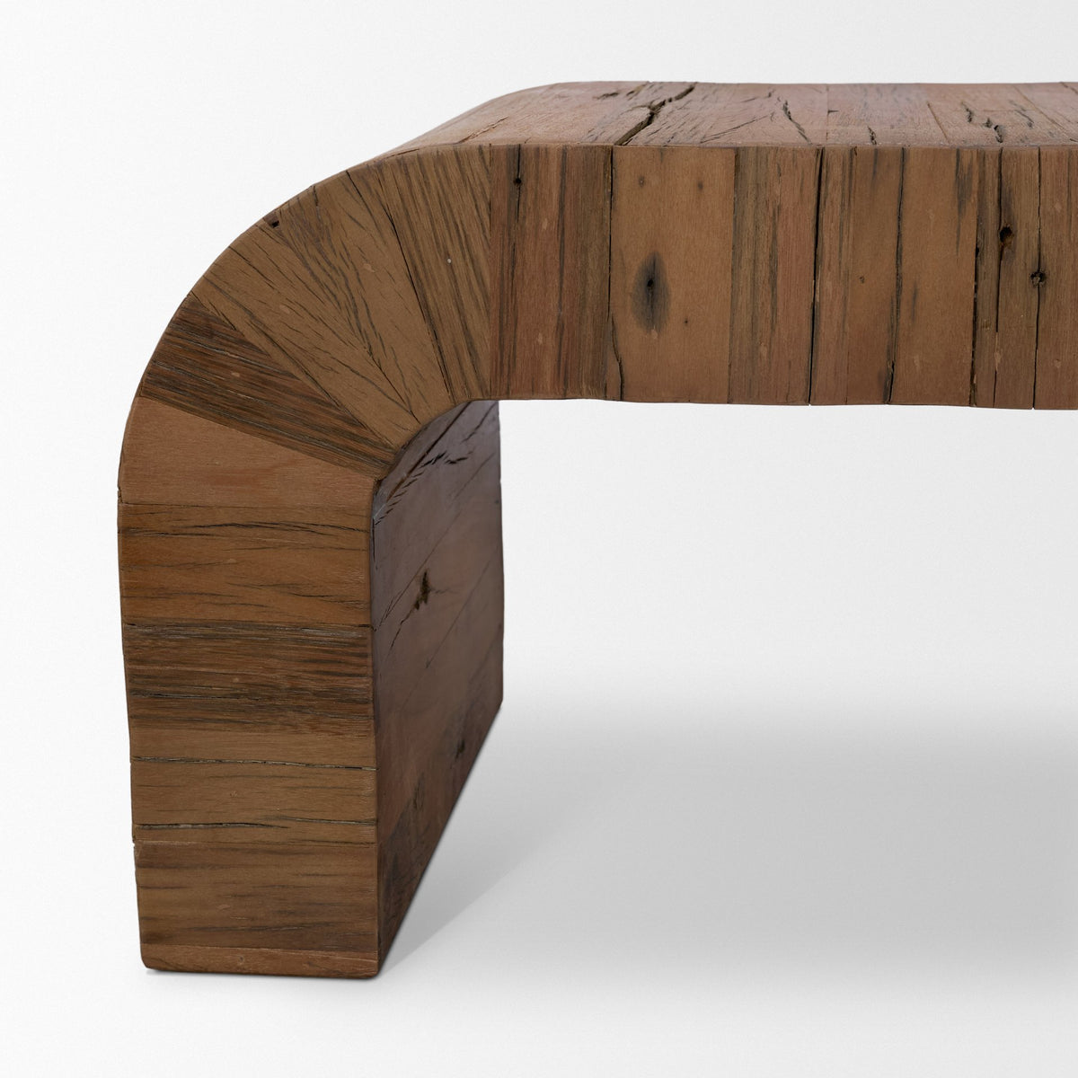 Denton Medium Brown Relcaimed Wood Bench-Benches-DECOROLALA