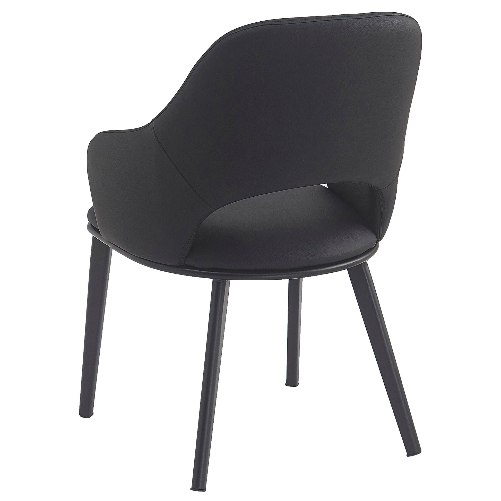 Denzel Dining Chair - Black Faux Leather Modern High Back-DECOROLALA