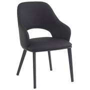 Denzel Dining Chair - Black Faux Leather Modern High Back-DECOROLALA