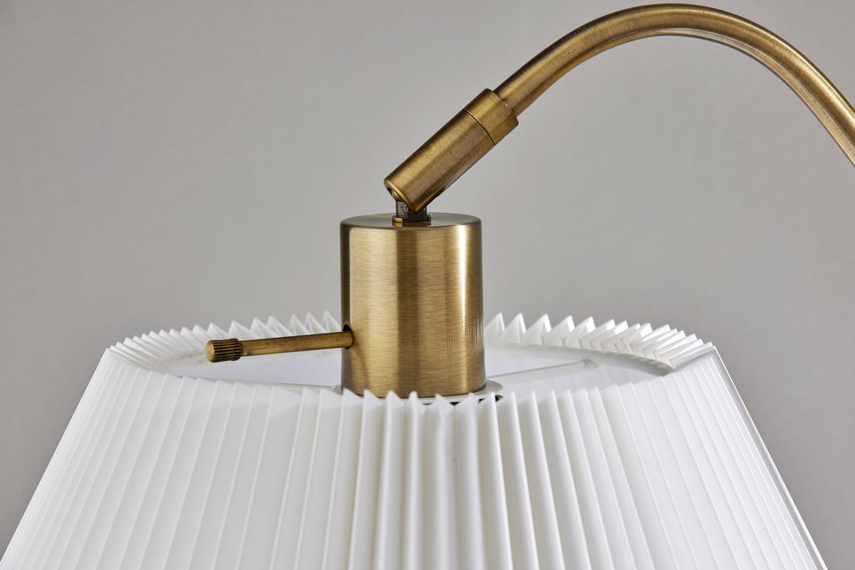 Derby Floor Lamp - Antique Brass 64.75" Pleated-Lighting-DECOROLALA