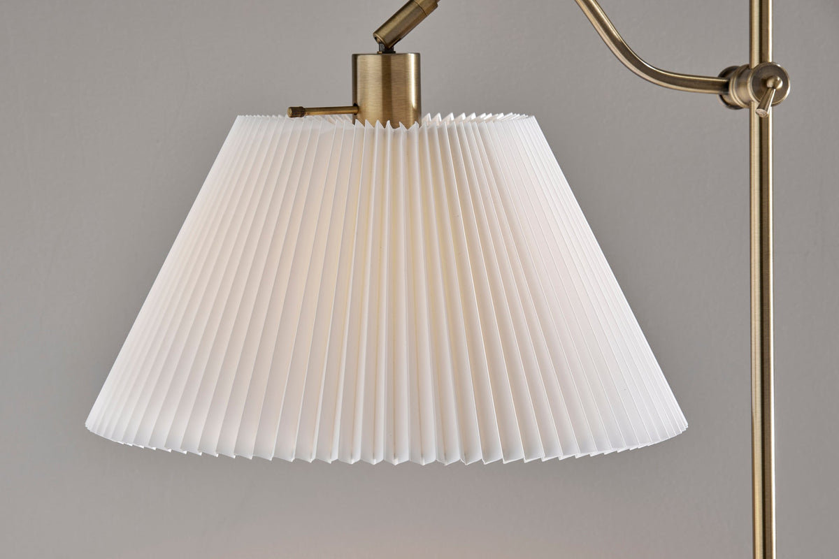 Derby Floor Lamp - Antique Brass 64.75" Pleated-Lighting-DECOROLALA