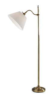 Derby Floor Lamp - Antique Brass 64.75" Pleated-Lighting-DECOROLALA