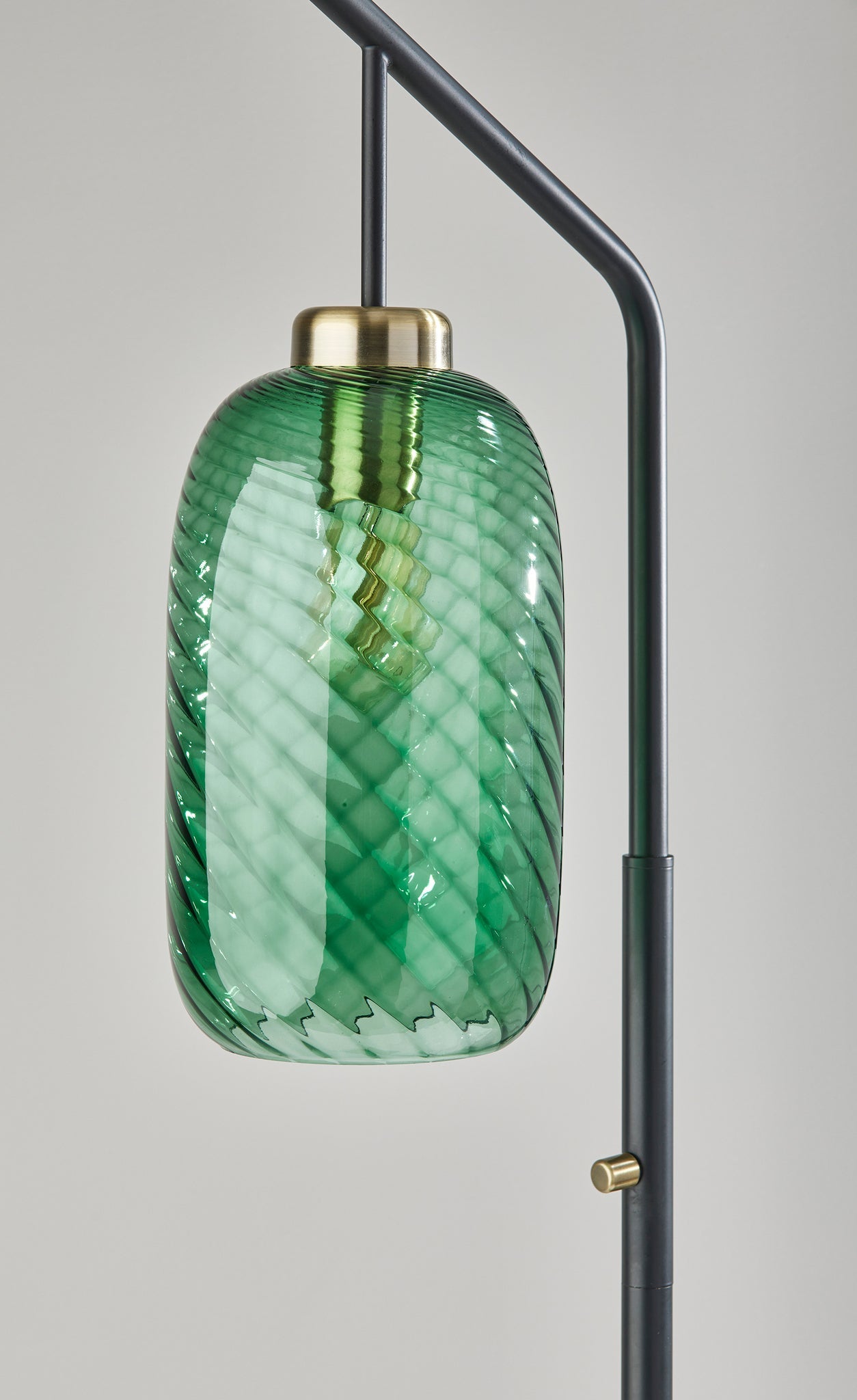 Derrick Floor Lamp - Emerald Green Glass Shade-Lighting-DECOROLALA