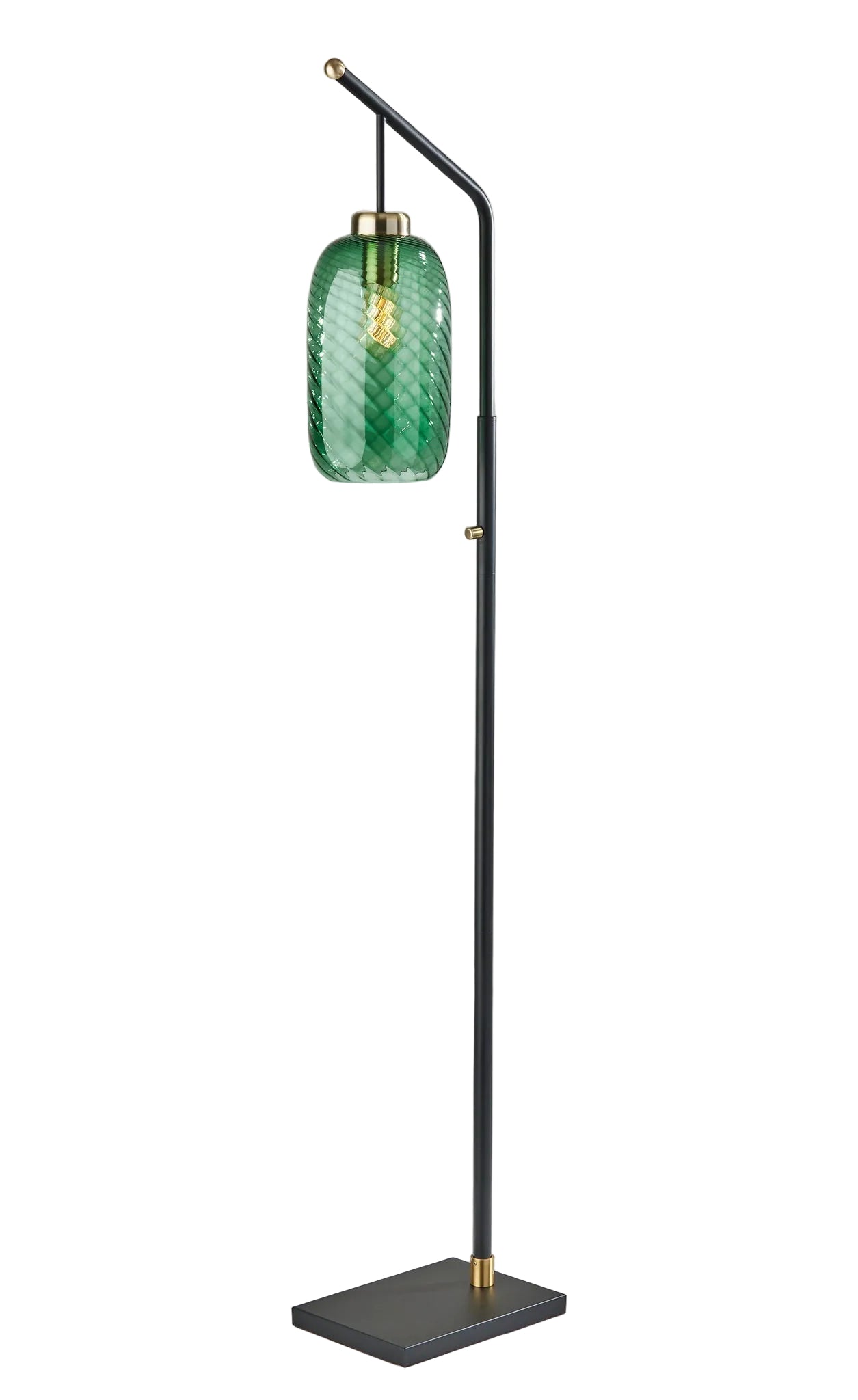 Derrick Floor Lamp - Emerald Green Glass Shade-Lighting-DECOROLALA
