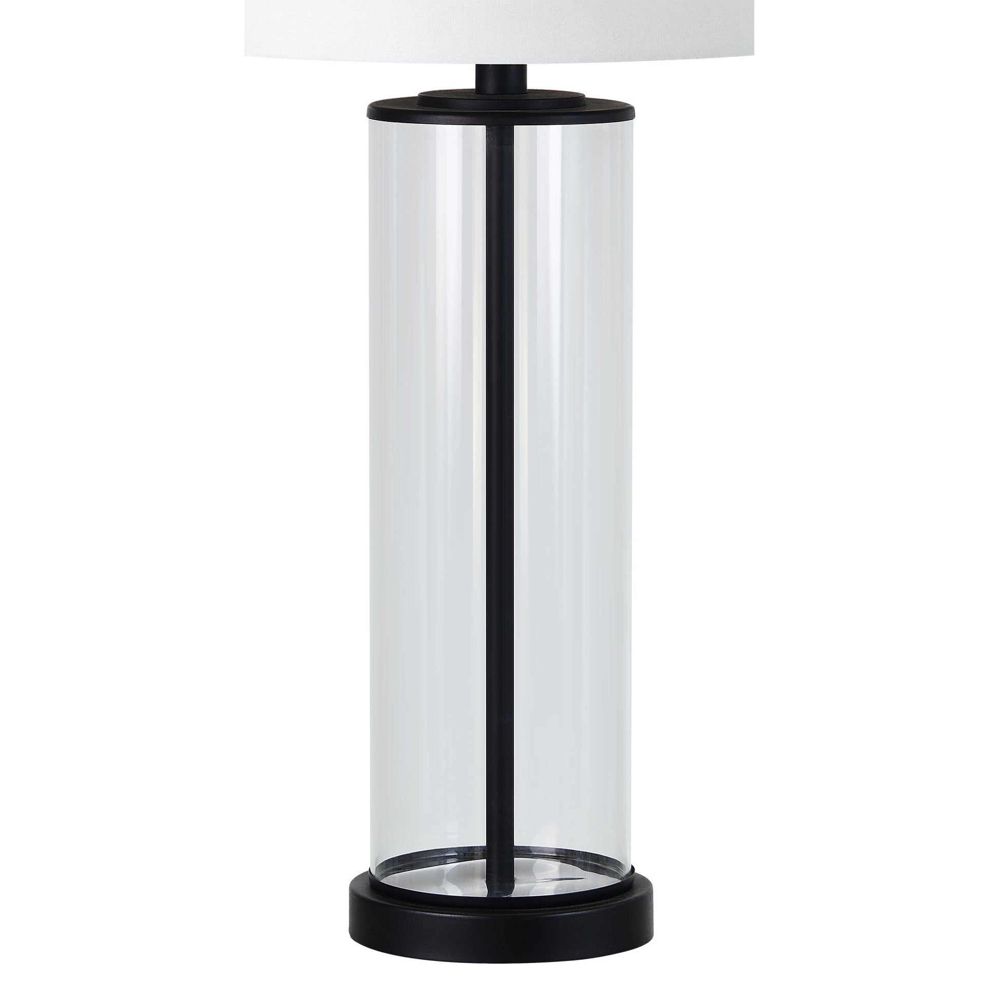Desdemona 28" Length Table Lamp- Set of two, Clear and Matte black-Table Lamp- Set of two-DECOROLALA