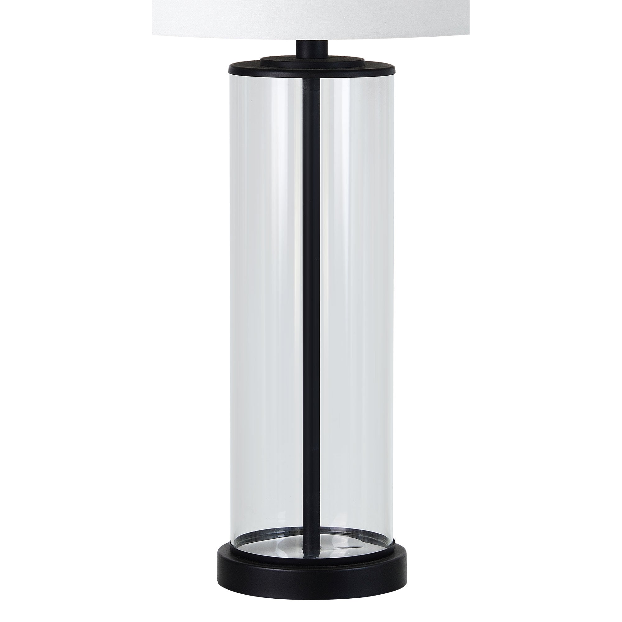 Desdemona 28" Length Table Lamp- Set of two, Clear and Matte black-Table Lamp- Set of two-DECOROLALA