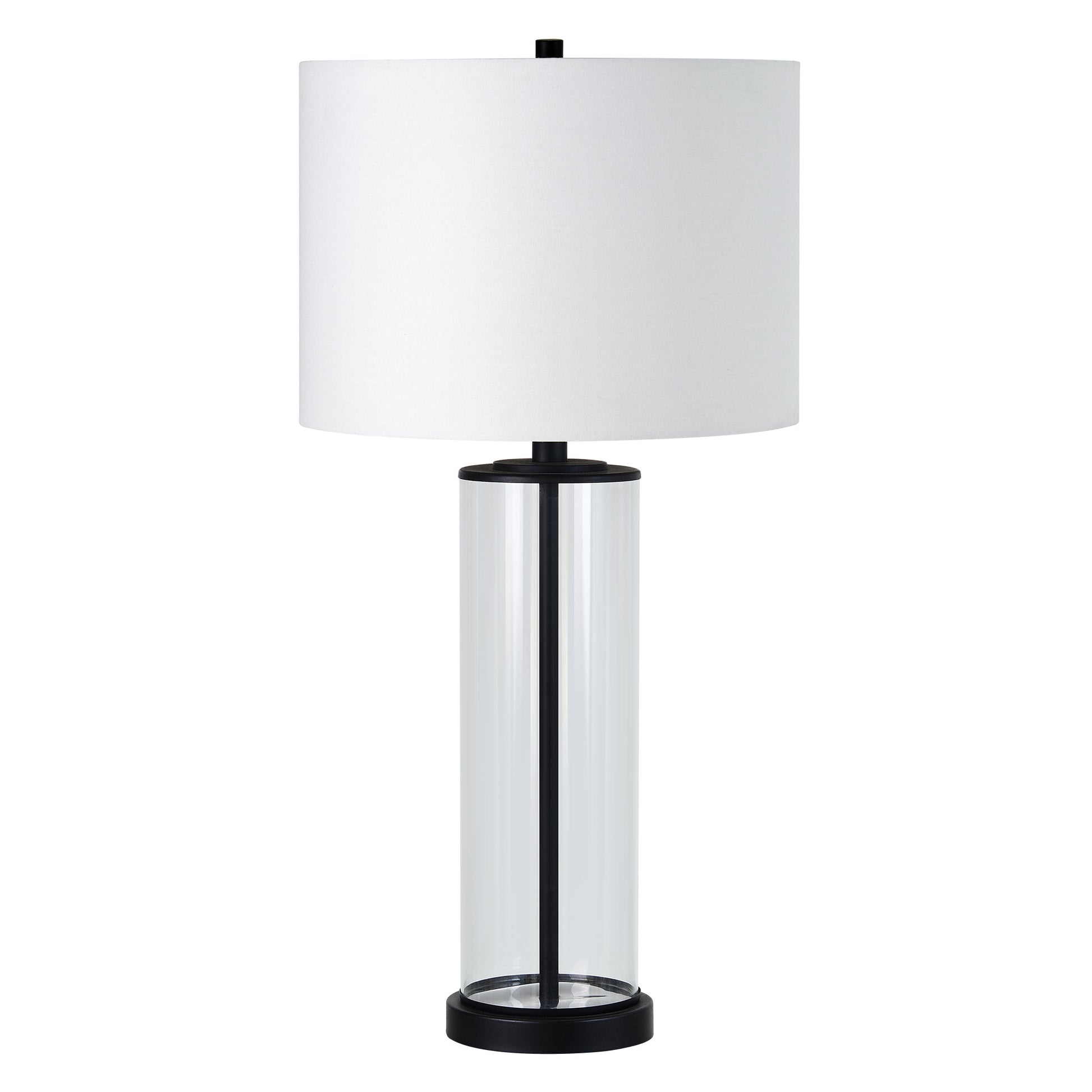 Desdemona 28" Length Table Lamp- Set of two, Clear and Matte black-Table Lamp- Set of two-DECOROLALA