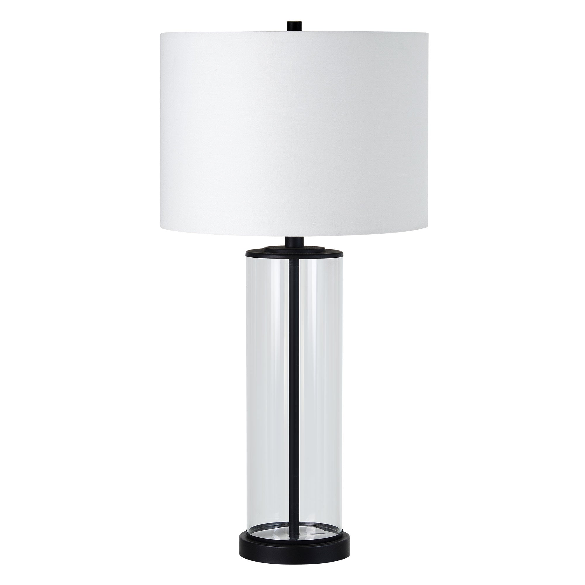 Desdemona 28" Length Table Lamp- Set of two, Clear and Matte black-Table Lamp- Set of two-DECOROLALA