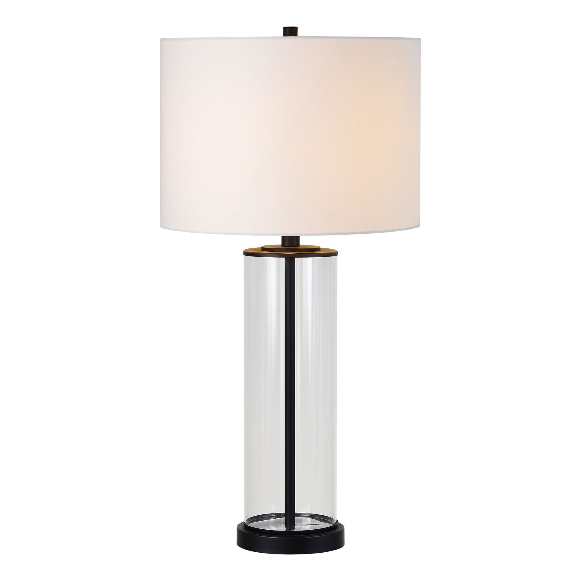Desdemona 28" Length Table Lamp- Set of two, Clear and Matte black-Table Lamp- Set of two-DECOROLALA