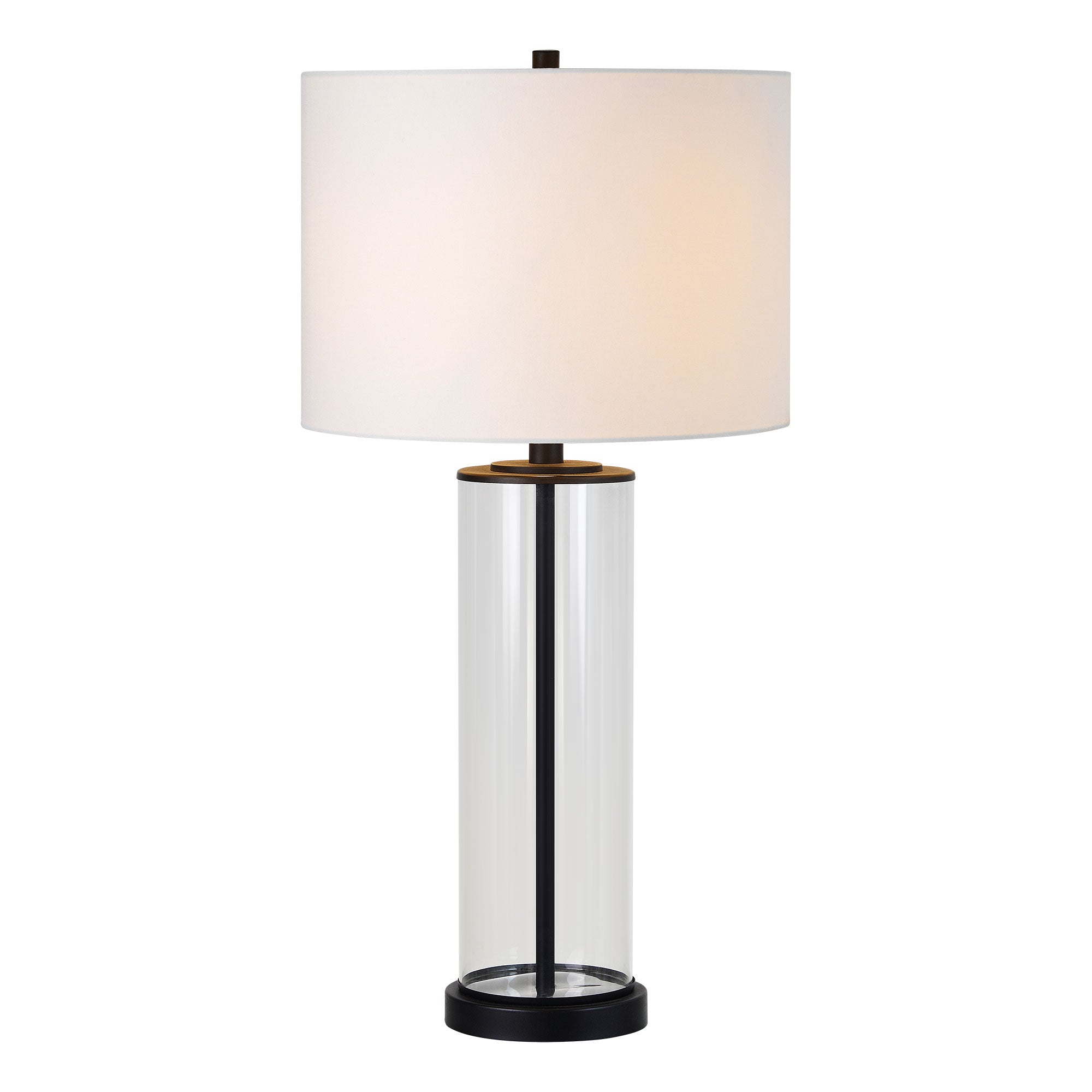 Desdemona 28" Length Table Lamp- Set of two, Clear and Matte black-Table Lamp- Set of two-DECOROLALA
