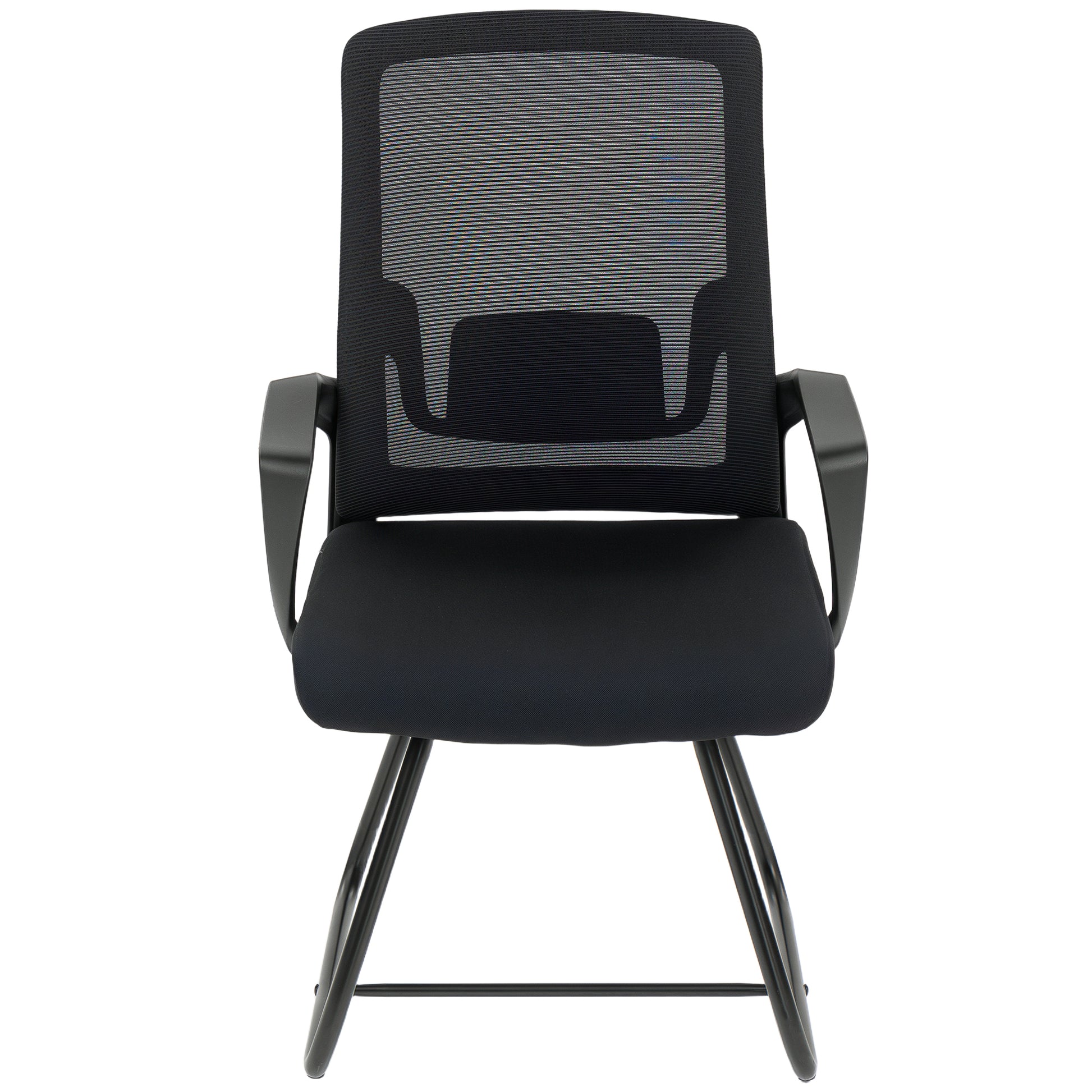 Desk Chair No Wheels - Black Mesh Lumbar Support-Office Products > Office Furniture > Office Chairs > Task Chairs-DECOROLALA