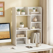 Desktop Display Rack with 8 Open Cubes for Home Office-White-Bookcases-DECOROLALA